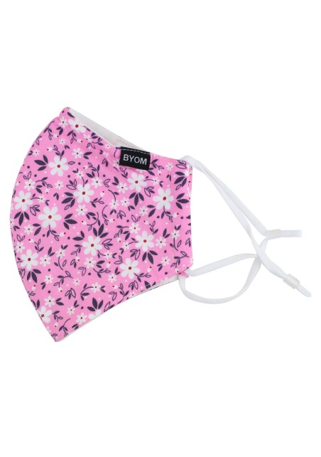 Pink Summer Flower Print Face Mask