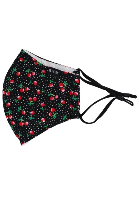 Cherry Print Cotton Filter Face Mask