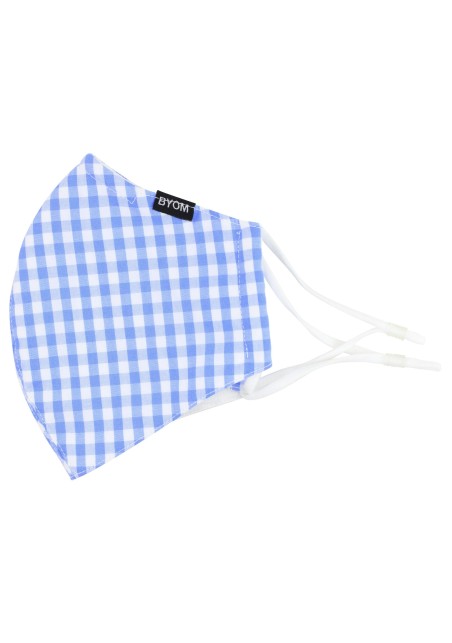 Light Blue Gingham Filter Face Mask