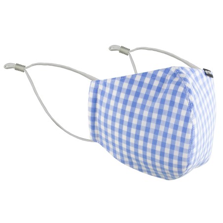 Light Blue Gingham Filter Face Mask