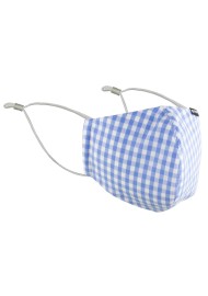 Light Blue Gingham Filter Face Mask