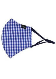 Gingham Check Cotton Mask in Royal