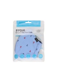 sky blue anchor print face mask in cotton with filter in bag