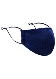 Midnight Blue Paisley Mask | NAvy Face Mask with Tiny Silver Paisley Print
