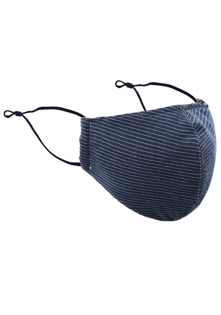 Navy Pin Striped Face Mask