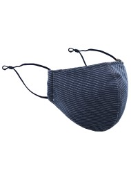 Navy Pin Striped Face Mask