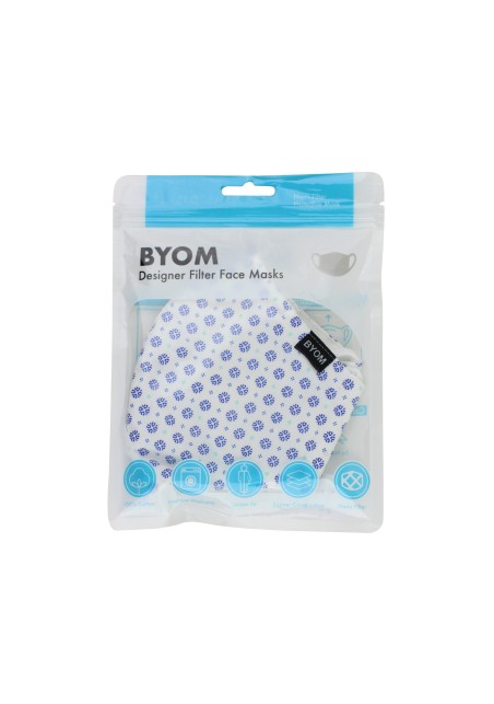 White Designer Filter Mask in Pure Cotton in Bag