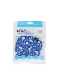 Sky Blue Floral Face Mask with Filter in Bag