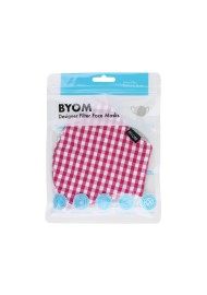 Gingham Check Cotton Mask in Pink in Mask Bag
