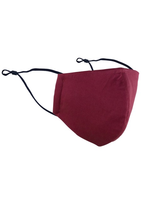Solid Burgundy Adjustable Filter Face Mask