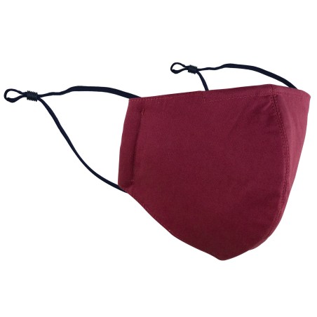 Solid Burgundy Adjustable Filter Face Mask