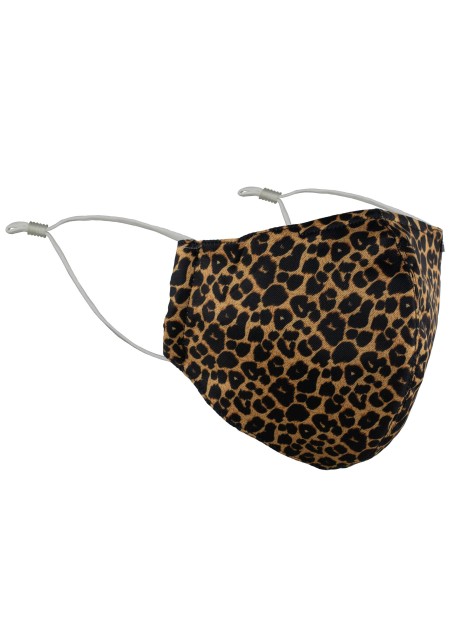 leppard print face mask with filter