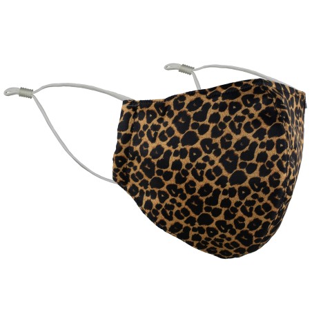 leppard print face mask with filter