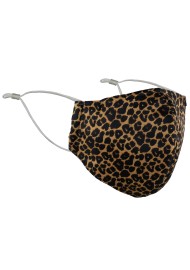 leppard print face mask with filter