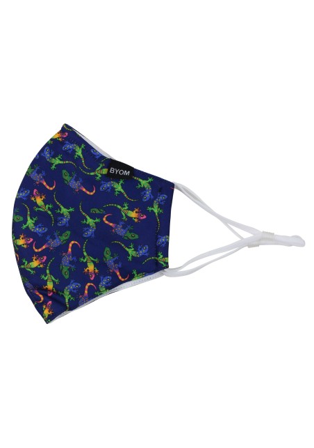 Colorful gecko print face mask
