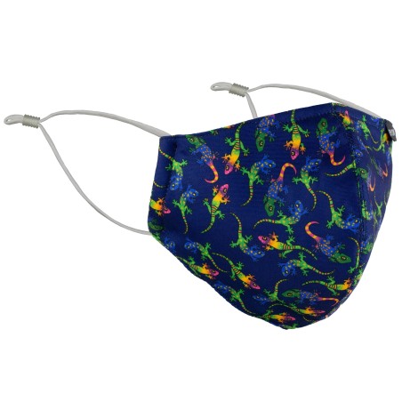 Colorful gecko print face mask