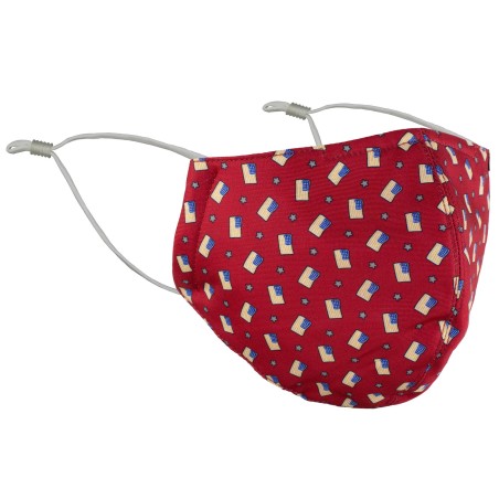 red USA flag print face mask