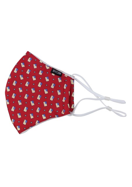 red USA flag print face mask