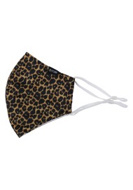 leppard print face mask with filter