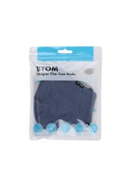 Dark blue cotton filter Face Mask in Bag