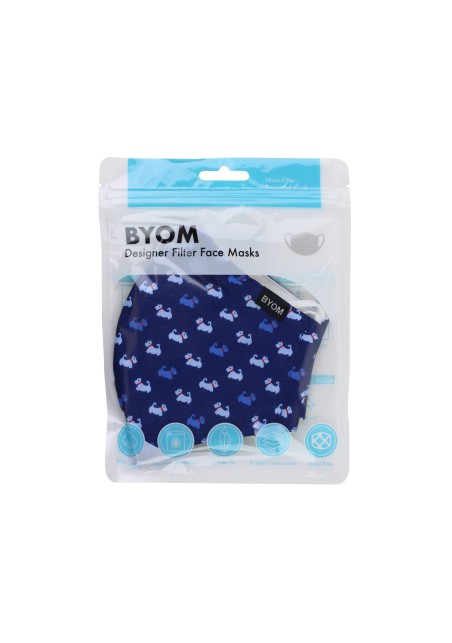 Blue Face Mask with Dog Terriers  in Bag