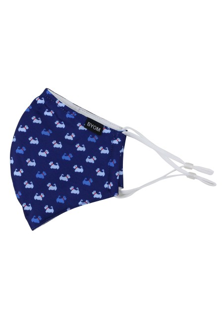 Blue Face Mask with Dog Terriers Flat