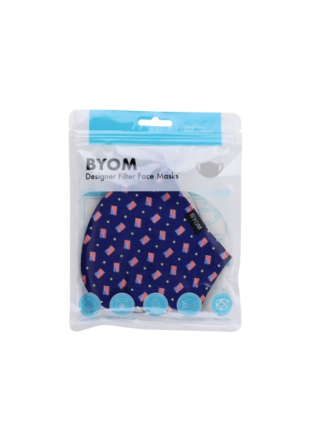 USA flag face masks with filter in Bag