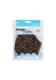 leppard print face mask with filter in bag