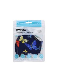 Butterfly Print Face Masks - Face Mask with Printed Butterflies in Navy