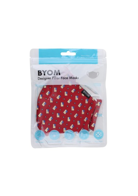 red USA flag print face mask in bag
