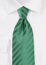 Pine Green Hued Kids Tie with Subtle Stripes