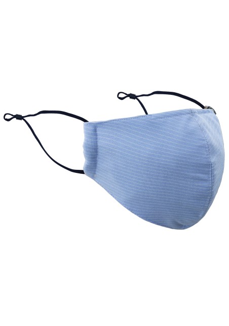 Light Blue Pinstripe Filter Face Mask