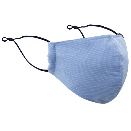 Light Blue Pinstripe Filter Face Mask