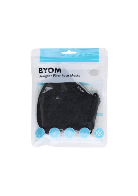 Charcoal Gray Filter Face Mask in Bag