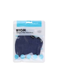 Solid Dark Blue Navy Adjustable Face Mask in Bag