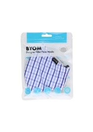 Tattersall Check Face Mask in Blue and White in Bag