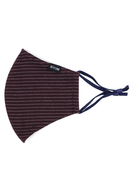 Pin Stripe Face Mask in Merlot Red Flat
