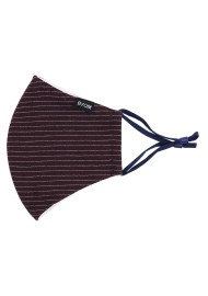 Pin Stripe Face Mask in Merlot Red Flat