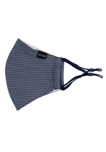 Navy Pin Striped Face Mask