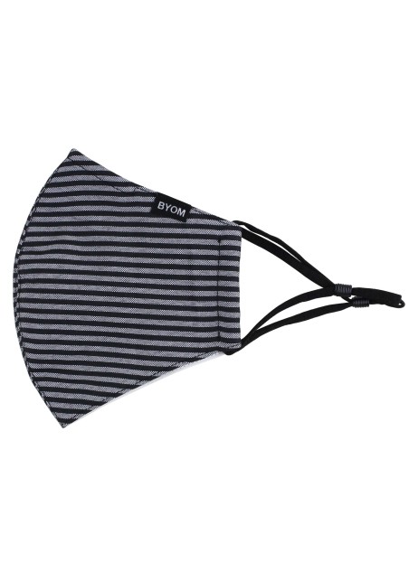 Black and Charcoal Striped Mask