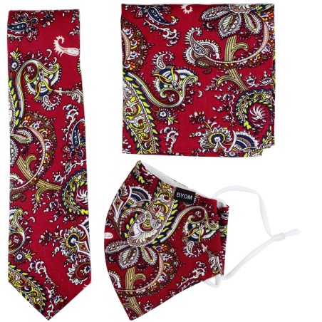 Paisley Necktie and Mask Gift Set