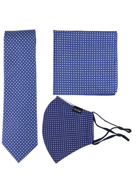 Royal Blue Skinny Tie and Face Mask Set