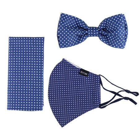 Bow Tie and Face Mask Gift Set in Navy