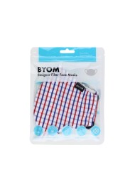Tattersall Check Face Mask in Red, White, and Blue in Bag