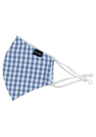 Stylish Plaid Mask in Light Blue and White
