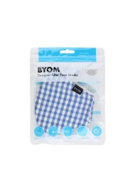 Stylish Plaid Mask in Light Blue and White in Bag