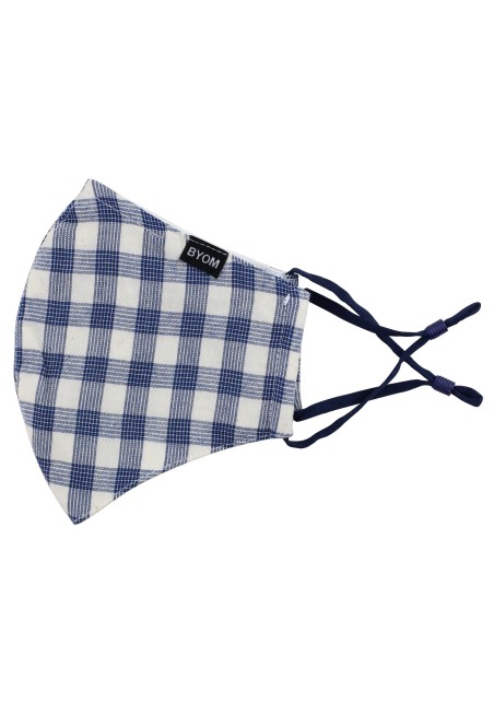 Tartan Plaid Mask | Navy and White Tartan Plaid Mask