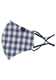Tartan Plaid Mask | Navy and White Tartan Plaid Mask