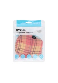 Madras Plaid Mask in Orange and Peach in Bag