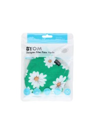 Grass Green Daisy Print Face Mask in Bag